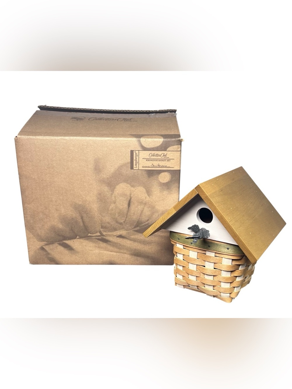 Longaberger NIB 2009 Collectors Club Birdhouse Basket Set w/Lid, protector, box